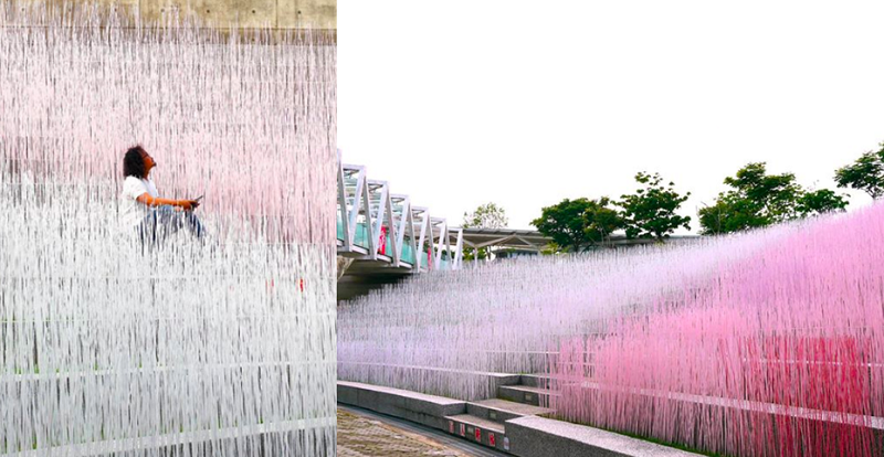 Miaoli shows a sea of pastel-color bamboo sticks as earth art in reception of the Tung flower season in April