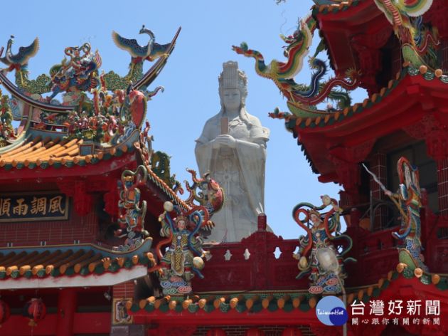  the 32.2 meter-tall Goddess Mazu statue of Qinghai Temple